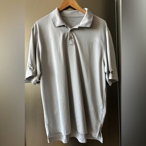 Under Armour Golf Polo Shirt XL Gray Performance Short Sleeve Athletic